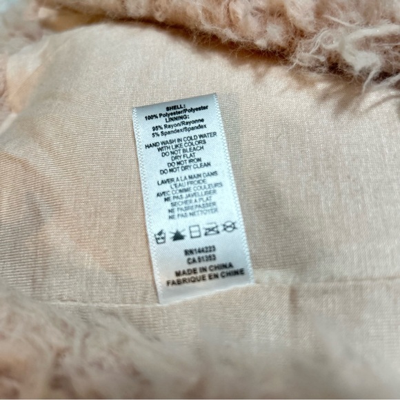 Anthropologie Bishop + Young Blush Teddy Faux Fur Cozy Cardigan Size: Med - Picture 5 of 6
